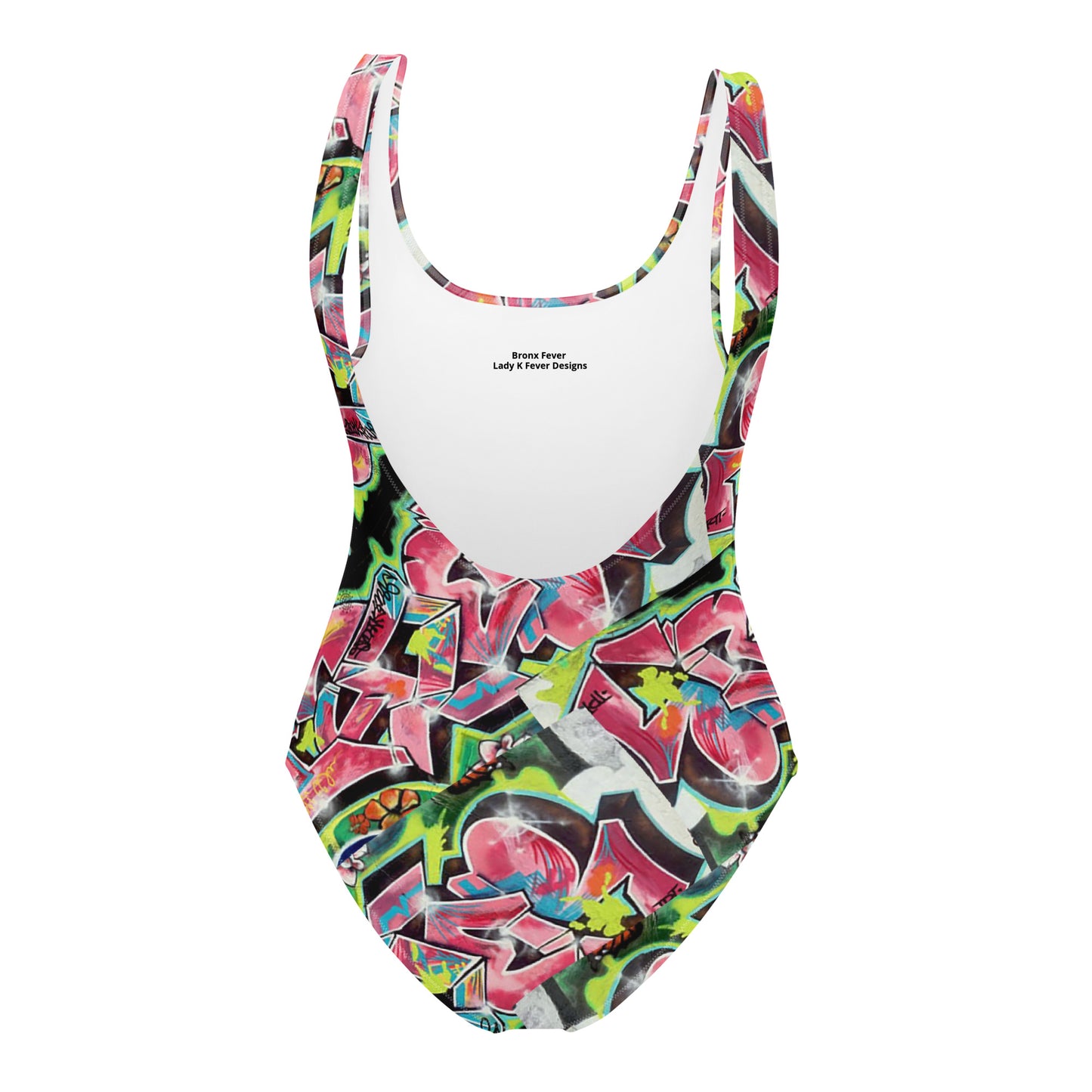 One-Piece Swimsuit - Hot Pink Graffiti