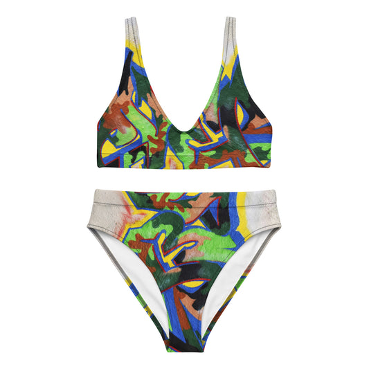 Eco Friendly-high-waisted bikini - Camouflage