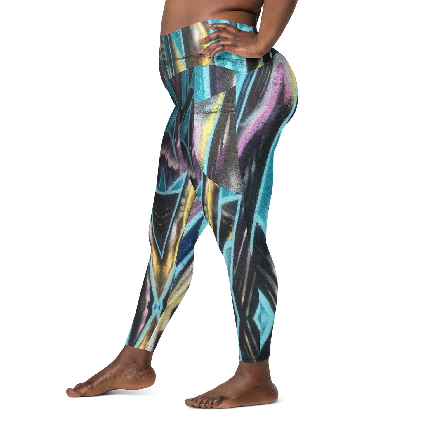 Leggings with pockets - XL - 6XL- Cosmic Graffiti