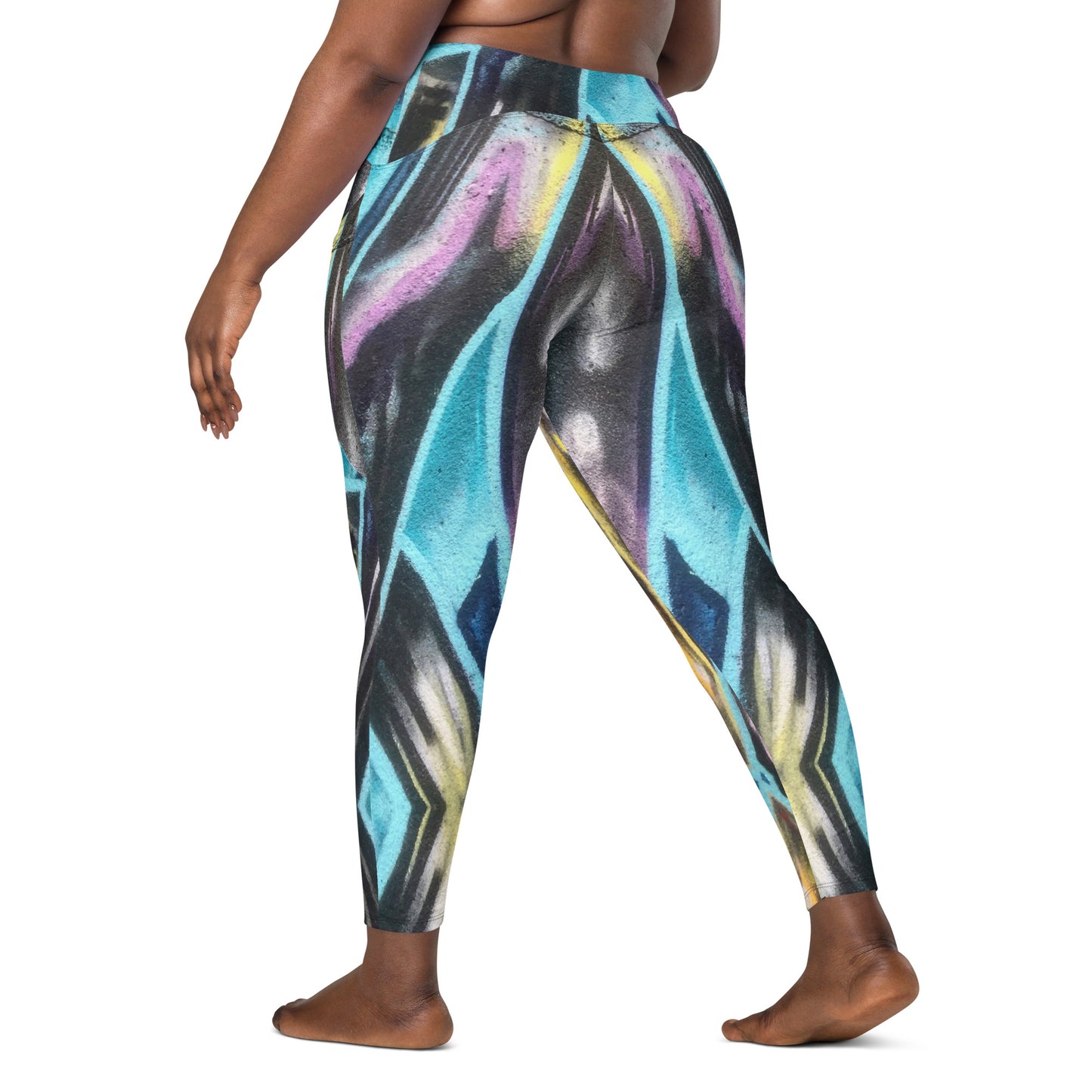 Leggings with pockets - XL - 6XL- Cosmic Graffiti