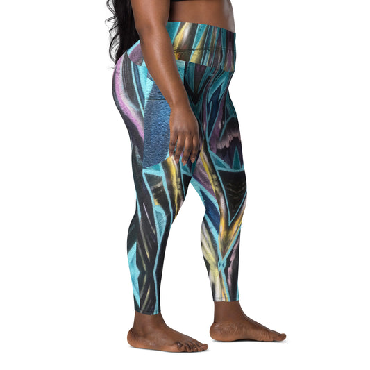 Leggings with pockets - XL - 6XL- Cosmic Graffiti