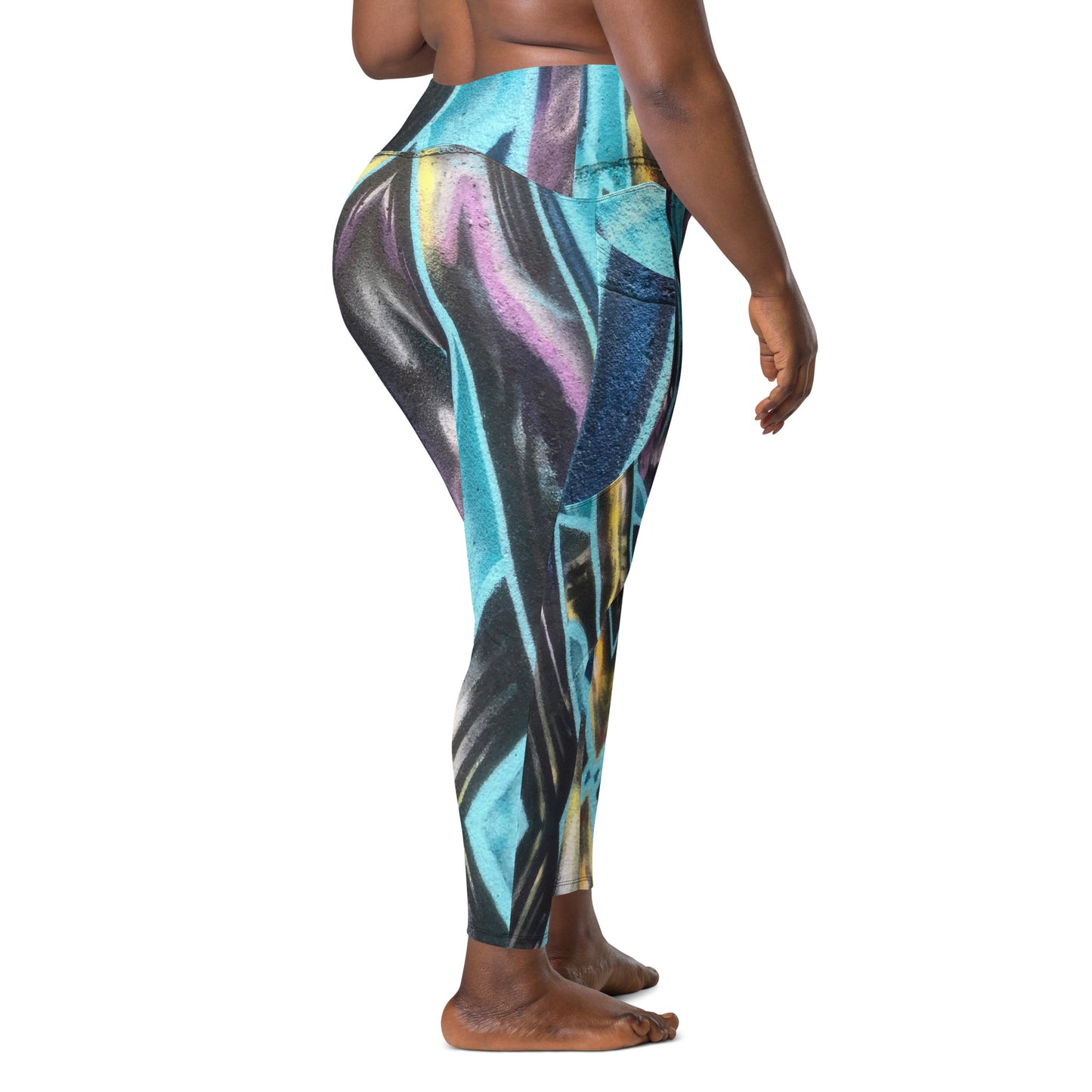 Leggings with pockets - XL - 6XL- Cosmic Graffiti