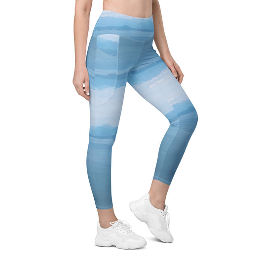 Leggings with pockets - Bermuda Blues