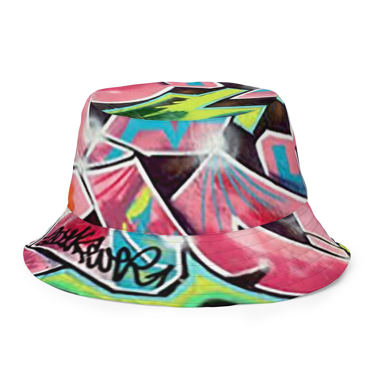 Reversible bucket hat- Hot Pink Graffiti