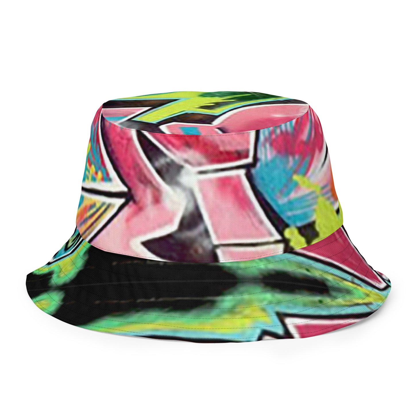 Reversible bucket hat- Hot Pink Graffiti