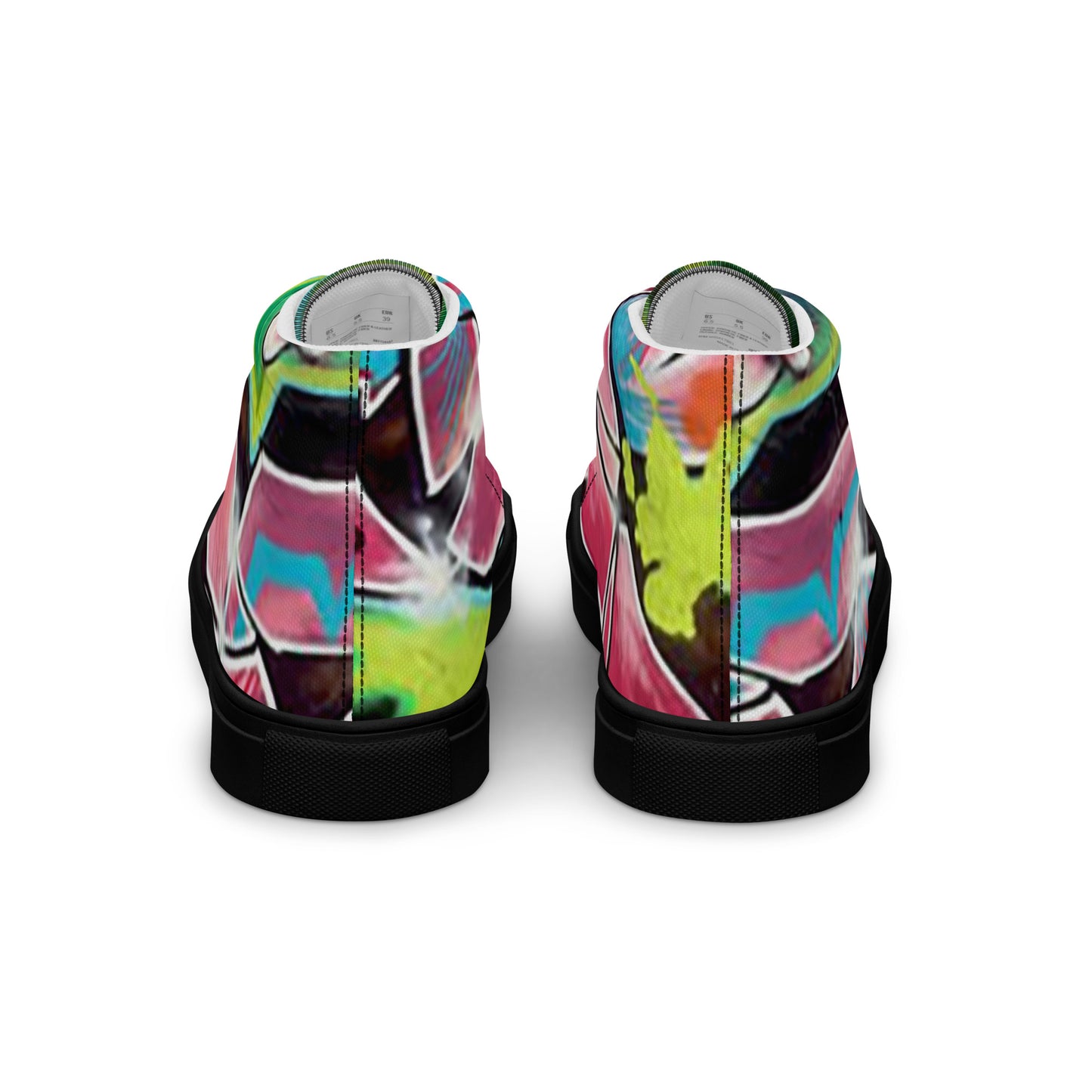 Women’s High Top Canvas Sneakers - Hot Pink Graffiti