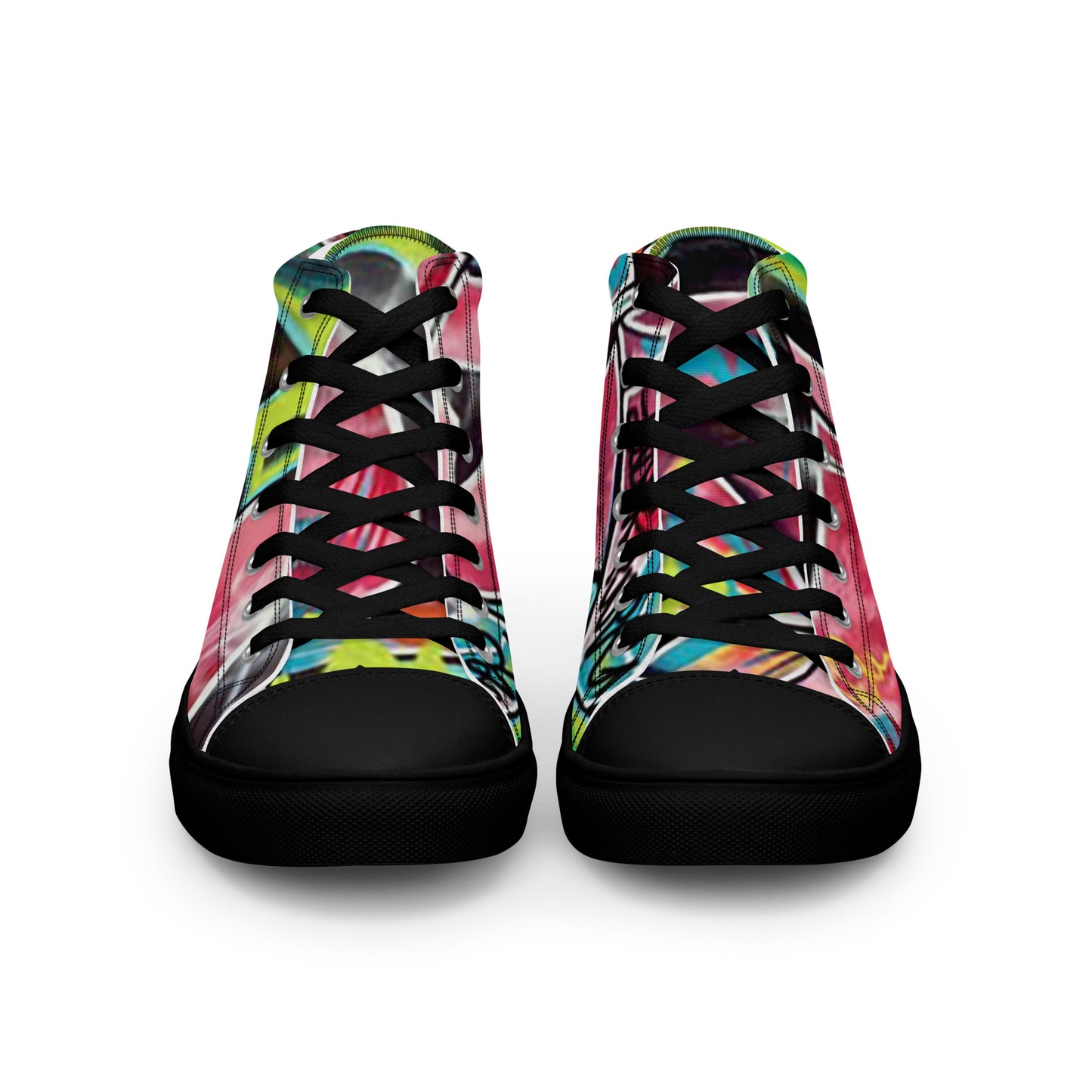 Women’s High Top Canvas Sneakers - Hot Pink Graffiti