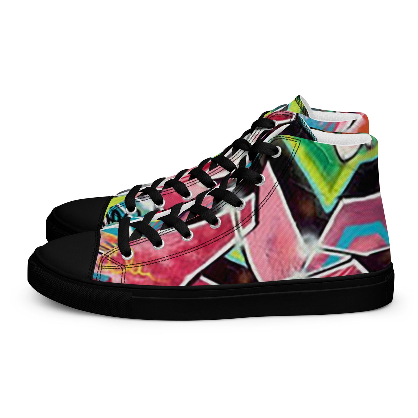 Women’s High Top Canvas Sneakers - Hot Pink Graffiti