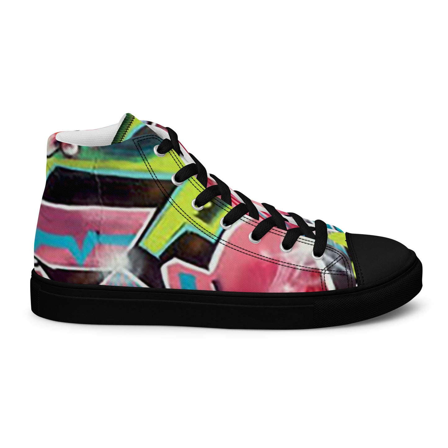 Women’s High Top Canvas Sneakers - Hot Pink Graffiti